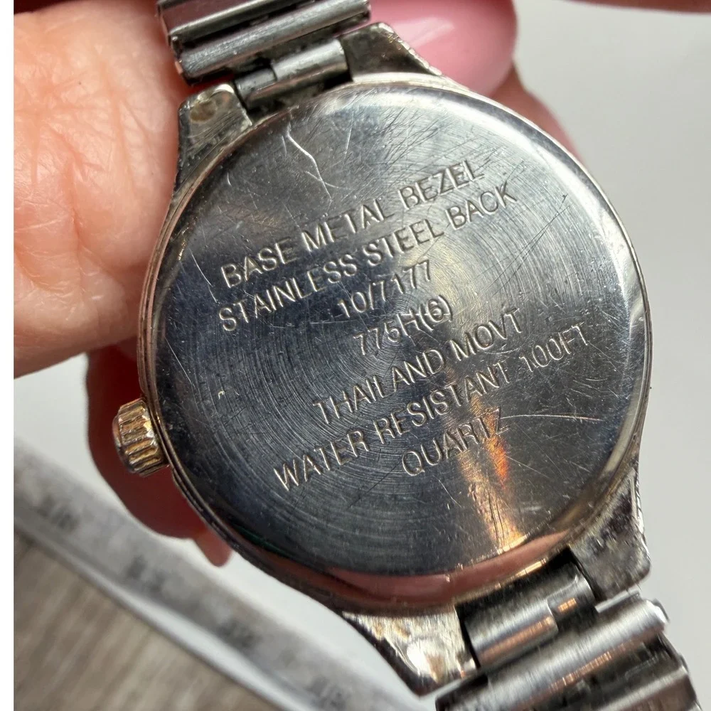 Anne Klein Wrist Watch Womens‎ Silver Gold Two Tone Date Vintage Expandable